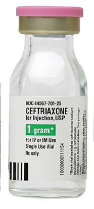 Picture of Ceftriaxone Sodium 1 Gram Injection Single Use Vial 15 mL44567070125