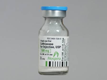 Picture of Ceftriaxone Sodium 500 mg Injection Single Dose Vial 15 mL00409733801