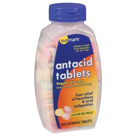 Picture of Antacid sunmark® 500 mg Strength Chewable Tablet 150 per Bottle70677006601