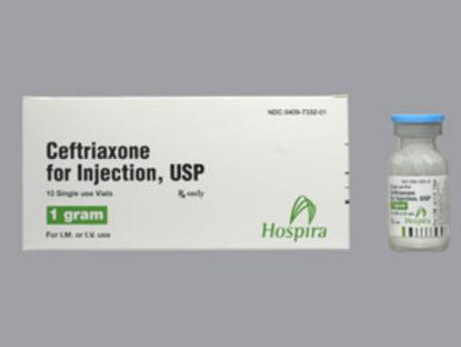 Picture of Ceftriaxone Sodium 1 Gram / 15 mL Injection Single Dose Vial 15 mL00409733201