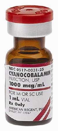 Picture of Vitamin B-12 Cyanocobalamin 1,000 mcg / mL Injection Single Use Vial 1 mL00517003125