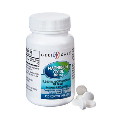 Picture of Mineral Supplement Geri-Care Magnesium Oxide 400 mg Strength Tablet 120 per Bottle634-12-GCP