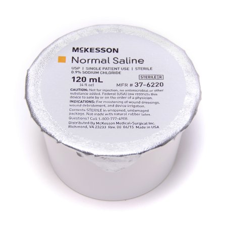 Picture of McKesson Irrigation Solution Sodium Chloride 0.9% Not for Injection Foil-Lidded Cup 120 mL37-6220