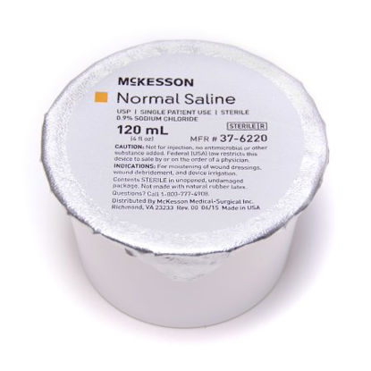 Picture of McKesson Irrigation Solution Sodium Chloride 0.9% Not for Injection Foil-Lidded Cup 120 mL37-6220