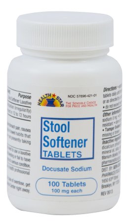 Picture of Stool Softener Geri-Care® Tablet 100 per Bottle 100 mg Strength Docusate Sodium57896042101