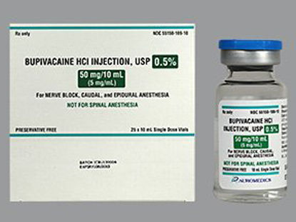 Picture of Bupivacaine HCl, Preservative Free 0.5%, 5 mg / mL Injection Single Dose Vial 10 mL55150016910