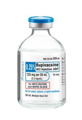 Picture of Bupivacaine HCl 0.25%, 2.5 mg / mL Injection Multiple Dose Vial 50 mL55150024950