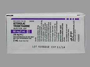Picture of Ketorolac Tromethamine, Preservative Free 60 mg / 2 mL Injection Single Dose Vial 2 mL63323016202