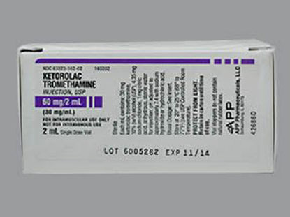 Picture of Ketorolac Tromethamine, Preservative Free 60 mg / 2 mL Injection Single Dose Vial 2 mL63323016202