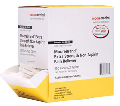 Picture of Pain Relief McKesson Brand 500 mg Strength Acetaminophen Unit Dose Tablet 250 per Box82468