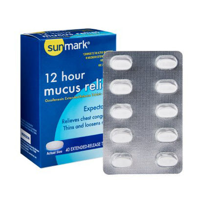 Picture of Cold and Cough Relief sunmark® mucus E.R.™ 600 mg Strength Extended Release Tablet 40 per Box70677005501