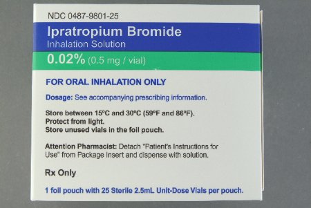 Picture of Ipratropium Bromide, Preservative Free 0.02%, 0.2 mg / mL Solution Vial 25 Vials00487980125
