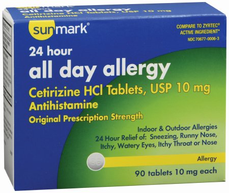 Picture of Allergy Relief sunmark® 10 mg Strength Tablet 90 per Box70677007503