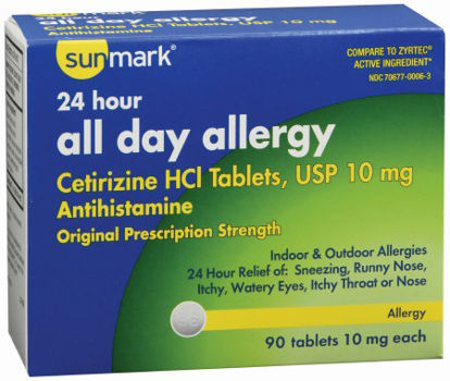 Picture of Allergy Relief sunmark® 10 mg Strength Tablet 90 per Box70677007503
