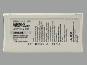 Picture of Ketorolac Tromethamine, Preservative Free 30 mg / mL Injection Single Dose Vial 1 mL63323016201