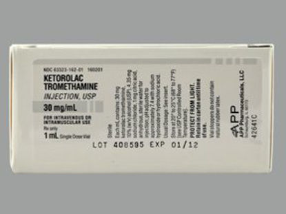 Picture of Ketorolac Tromethamine, Preservative Free 30 mg / mL Injection Single Dose Vial 1 mL63323016201