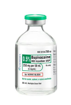 Picture of Bupivacaine HCl 0.5%, 5 mg / mL Injection Multiple Dose Vial 50 mL55150025050