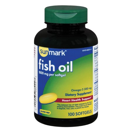 Picture of Omega 3 Supplement sunmark® Fish Oil 1000 mg Strength Softgel 100 per Bottle01093988244