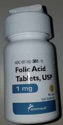 Picture of Vitamin B Complex Folic Acid 1 mg Tablet Bottle 100 Tablets65162036110