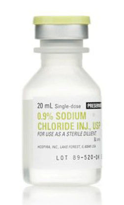 Picture of Diluent Sodium Chloride, Preservative Free 0.9% Solution Single Dose Vial 20 mL00409488820