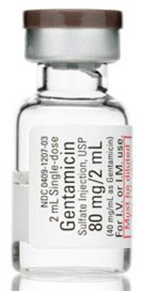 Picture of Gentamicin Sulfate 40 mg / mL Injection Single Dose Vial 2 mL00409120703