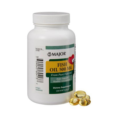Picture of Omega 3 Supplement Major® Fish Oil 500 mg Strength Softgel 130 per Bottle00904560413
