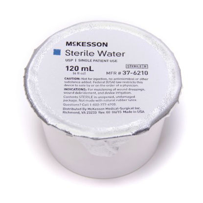 Picture of McKesson Irrigation Solution Sterile Water for Irrigation Not for Injection Foil-Lidded Cup 120 mL37-6210