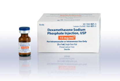 Picture of Dexamethasone Sodium Phosphate, Preservative Free 10 mg / mL Injection Single Dose Vial 1 mL70069002125