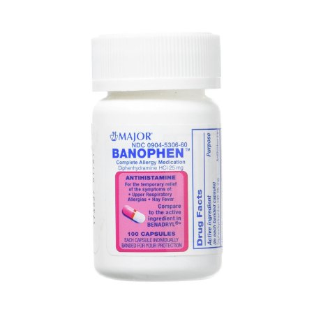 Picture of Allergy Relief Banophen™ 25 mg Strength Capsule 100 per Bottle00904530660