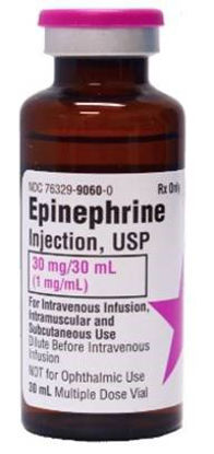 Picture of Alpha and Beta Adrenergic Agonist Epinephrine 1 mg / mL (1:1000) Injection Multiple Dose Vial 30 mL76329906000