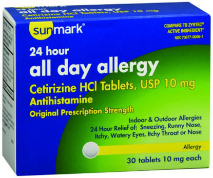 Picture of Allergy Relief sunmark® 10 mg Strength Tablet 30 per Bottle70677007501