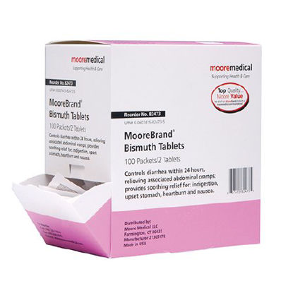 Picture of Anti-Diarrheal McKesson Brand 262 mg Strength Tablet 100 per Box82473
