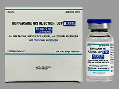 Picture of Bupivacaine HCl, Preservative Free 0.25%, 2.5 mg / mL Injection Single Dose Vial 10 mL55150016710