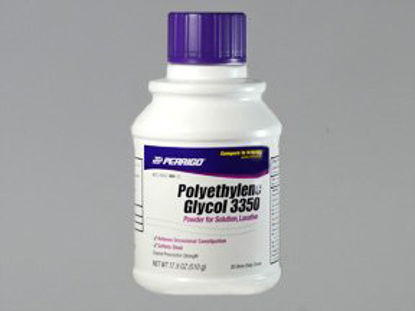 Picture of Polyethylene Glycol 3350 (PEG 3350) 17 Gram / Dose Powder for Solution Bottle 17.9 oz.45802086803