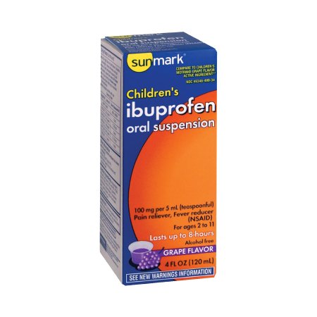Picture of Children's Pain Relief sunmark® 100 mg / 5 mL Strength Ibuprofen Oral Suspension 4 oz.49348049934