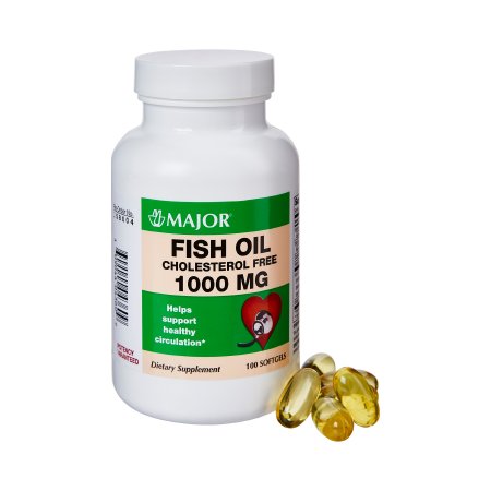 Picture of Omega 3 Supplement Major® Fish Oil 1000 mg Strength Capsule 100 per Bottle00904404360