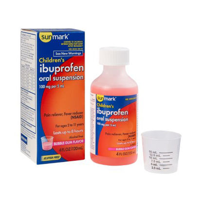 Picture of Children's Pain Relief sunmark® 160 mg / 5 mL Strength Ibuprofen Oral Suspension 4 oz.49348050034