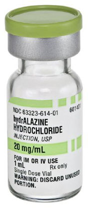 Picture of Hydralazine HCl 20 mg / mL Injection Single Dose Vial 1 mL63323061401