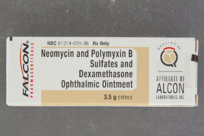 Picture of Neomycin Sulfate / Polymyxin B Sulfate / Dexamethasone 3.5 - 10,000 - 0.1 Ointment Tube 3.5 Gram61314063136
