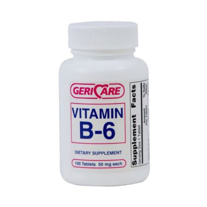 Picture of Vitamin Supplement Geri-Care Vitamin B6 50 mg Strength Tablet 100 per Bottle853-01-GCP