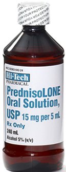 Picture of Prednisolone 15 mg / 5 mL Solution Bottle 8 oz.50383004224