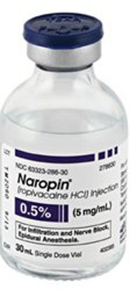 Picture of Naropin® Ropivacaine HCl, Preservative Free 0.5%, 5 mg / mL Injection Single Dose Vial 20 mL63323028623