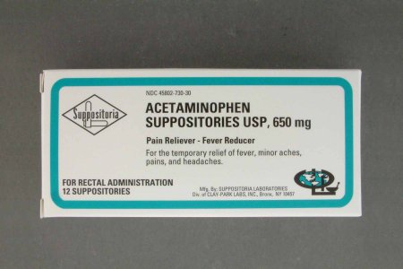 Picture of Pain Relief 650 mg Strength Acetaminophen Rectal Suppository 12 per Box45802073030