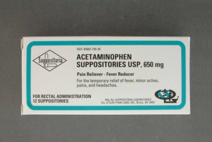 Picture of Pain Relief 650 mg Strength Acetaminophen Rectal Suppository 12 per Box45802073030