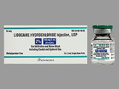 Picture of Lidocaine HCl, Preservative Free 2%, 20 mg / mL Injection Single Dose Vial 5 mL55150016505
