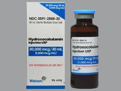 Picture of Vitamin B-12 Hydroxocobalamin 1,000 mcg / mL Injection Multiple Dose Vial 30 mL00591288830