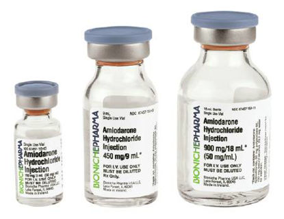 Picture of Amiodarone HCl 50 mg / mL Injection Single Dose Vial 18 mL67457015318