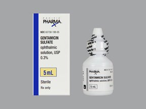 Picture of Gentamicin Sulfate 0.3% Drops Dropper Bottle 5 mL60758018805