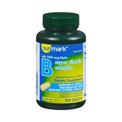 Picture of Multivitamin Supplement sunmark® Vitamin B, Asorbic Acid, Biotin Tablet 100 per Bottle01093989844