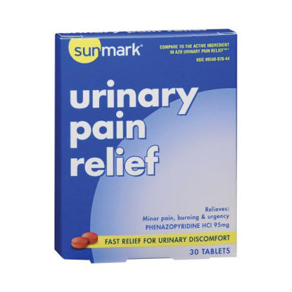 Picture of Urinary Pain Relief sunmark® 95 mg Strength Phenazopyridine HCL Tablet 30 per Box49348007644